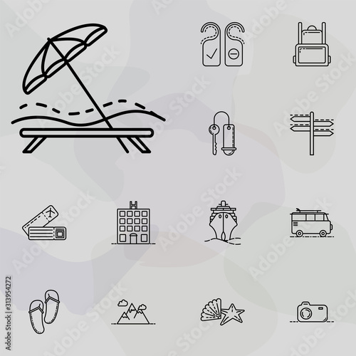 chaise longue and umbrella icon. summer holiday and Travel icons universal set for web and mobile