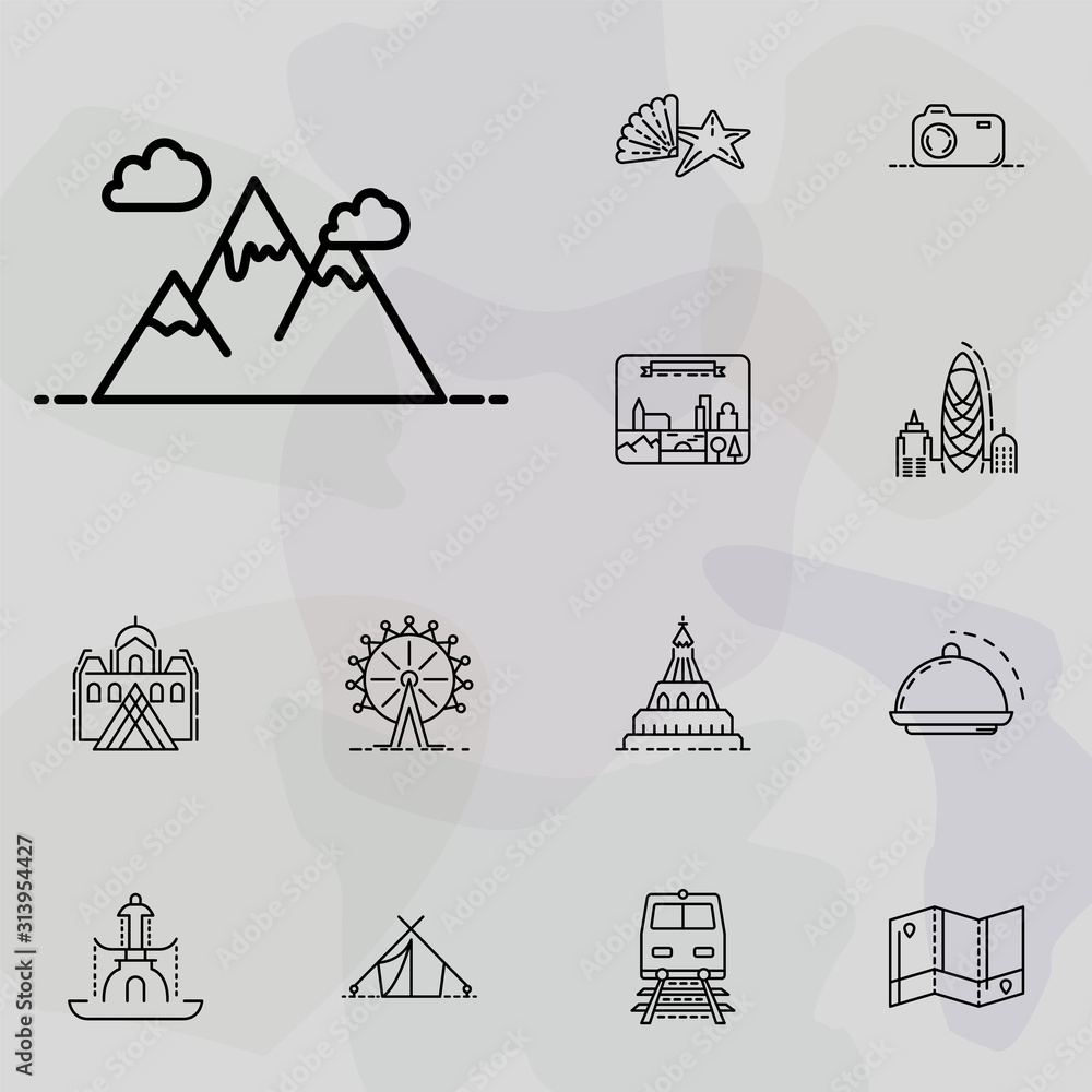 the mountains icon. summer holiday and Travel icons universal set for web and mobile