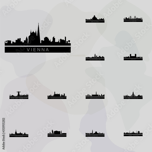 Vienna detailed skyline icon. Cities icons universal set for web and mobile