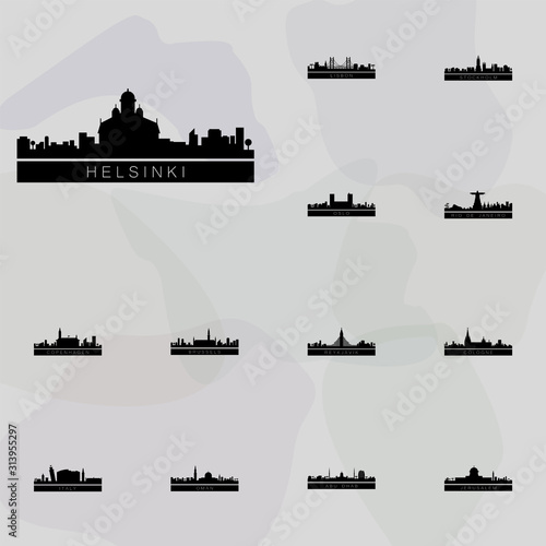 Helsinki detailed skyline icon. Cities icons universal set for web and mobile