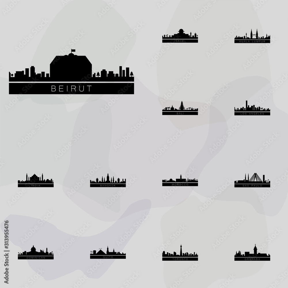 Fototapeta premium Beirut detailed skyline icon. Cities icons universal set for web and mobile