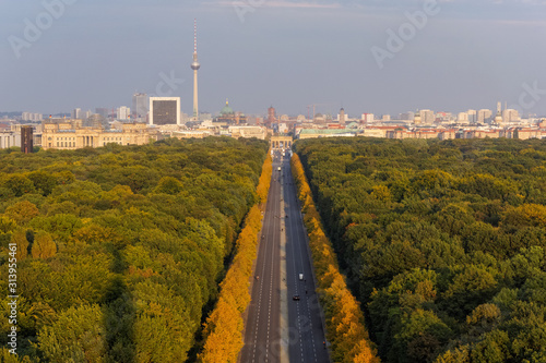 Panoramic view from the top of the Victory Column in Berlin, Germany