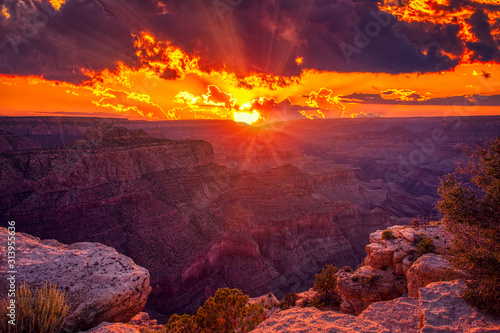 Leinwand Poster Grand Canyon at Sunset, Grand Canyon National Park, Arizona, USA