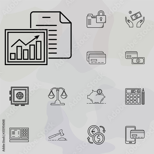 financial report icon. banking and finance icons universal set for web and mobile