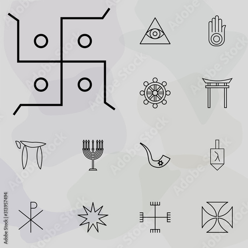 Jainism icon. religion icons universal set for web and mobile