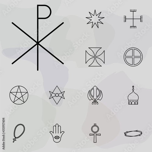 Chi rho icon. religion icons universal set for web and mobile