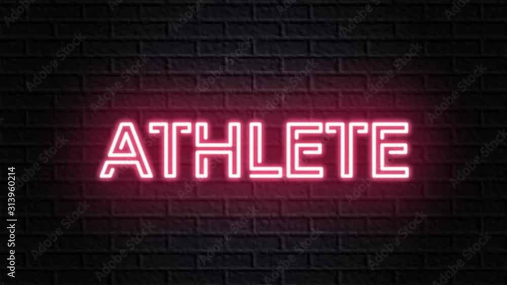 red neon video animation athlete red neon video animation athlete