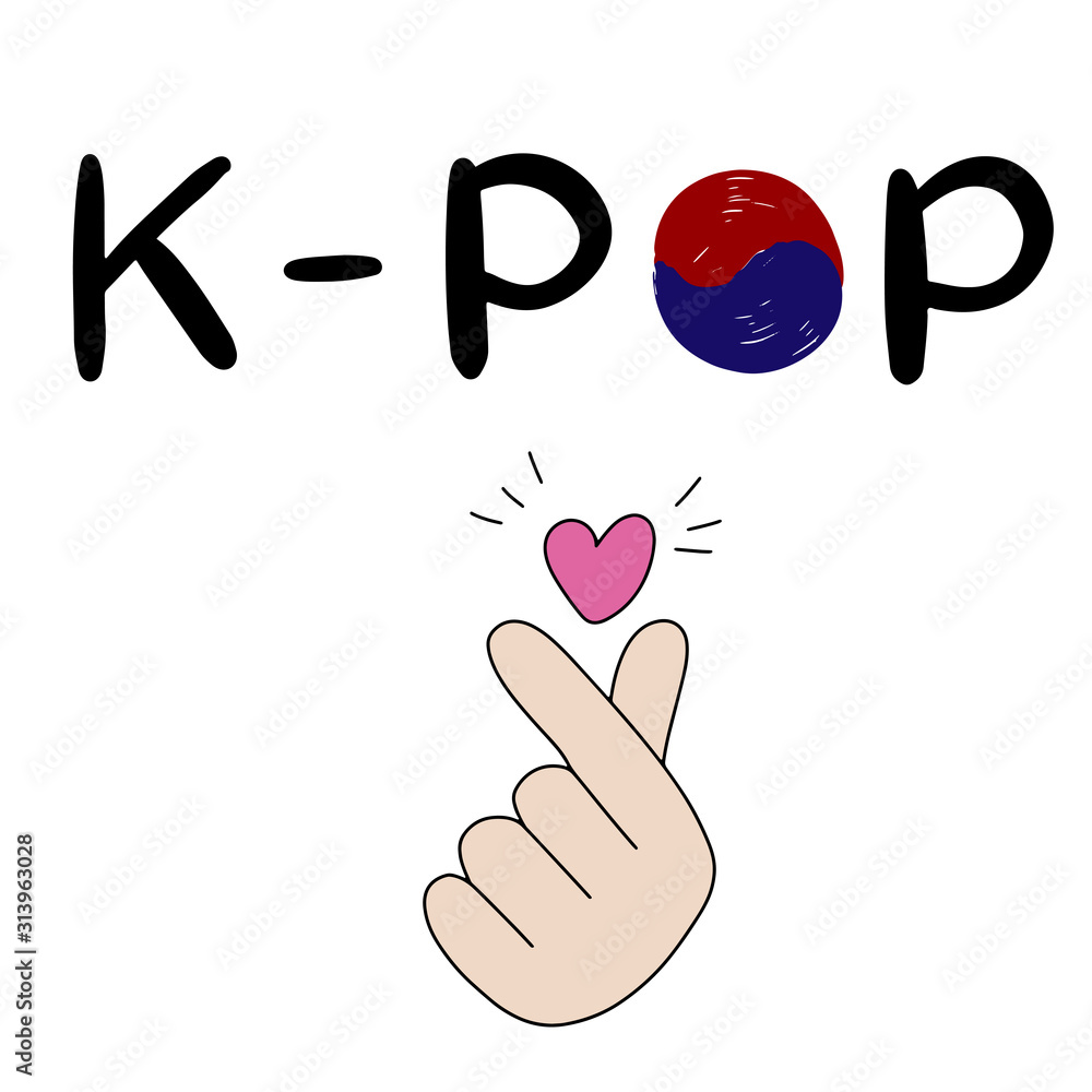 K pop Korean Popular Music Style Finger Heart Symbol K Pop Hand 