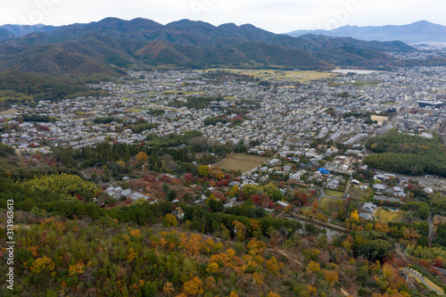 Kyoto City remote neighborhoods, Wide view of landscape with Mountains 