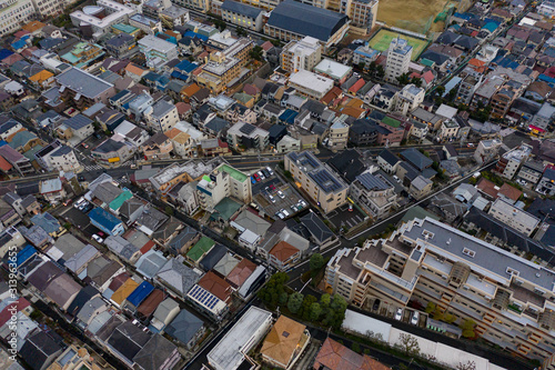 Dense urban environment of Kobe, Japan. Aerial View © Joshua Daniels