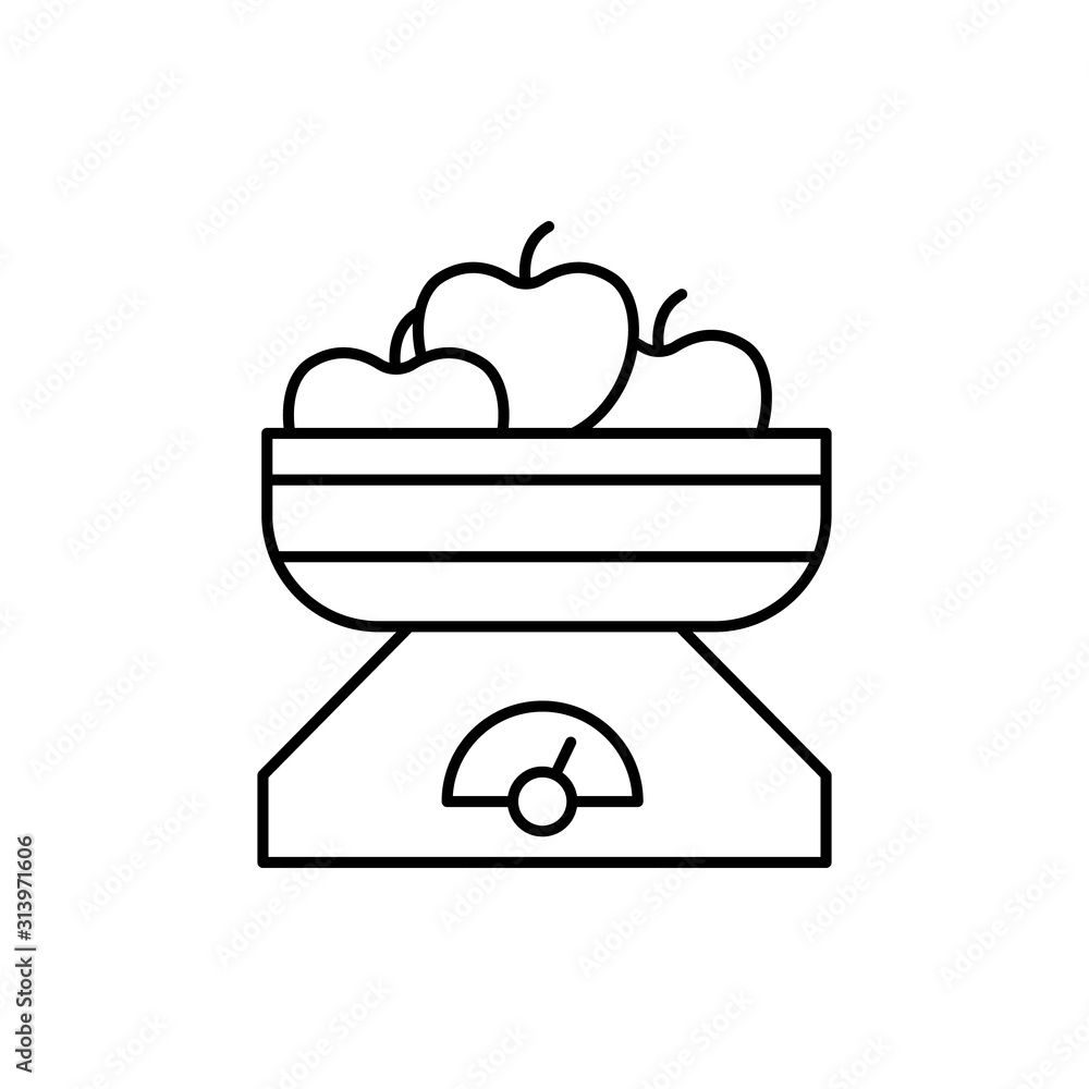 Libra apple icon. Simple line, outline vector cooking icons for ui and ux, website or mobile application Libra apple icon. Simple line, outline vector cooking icons for ui and ux, website or mobile application