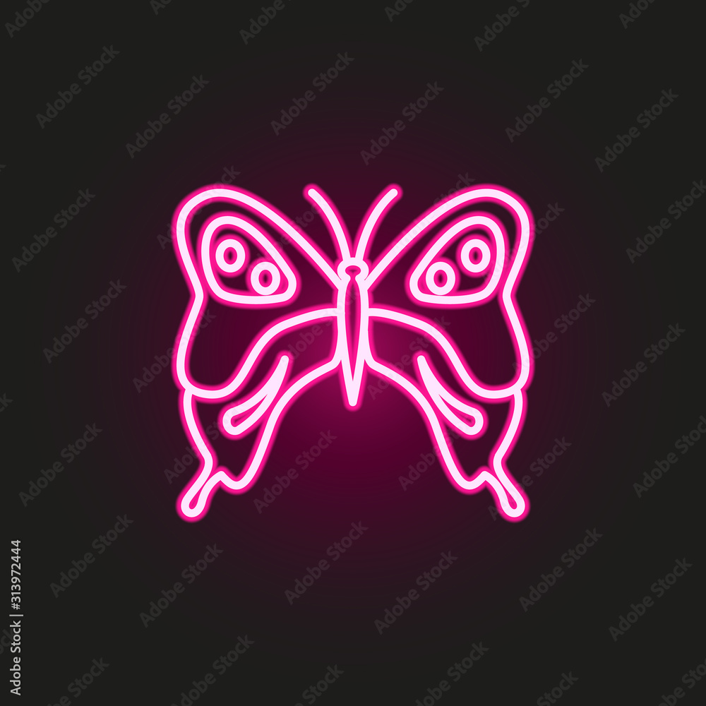 butterfly neon style icon. Simple thin line, outline vector of butterfly icons for ui and ux, website or mobile application butterfly neon style icon. Simple thin line, outline vector of butterfly icons for ui and ux, website or mobile application
