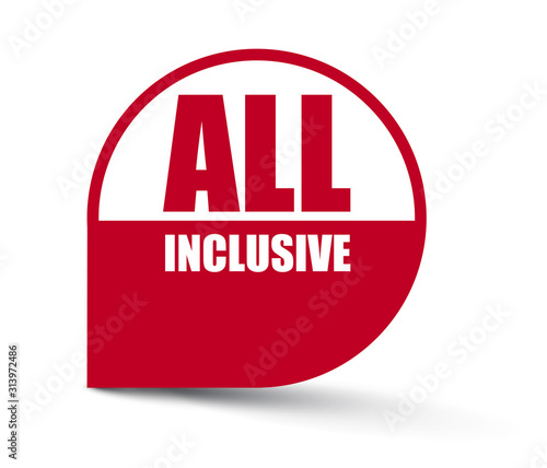 red vector banner all inclusive