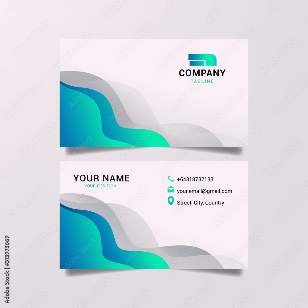 Naklejka premium simple and elegant design business card vector template