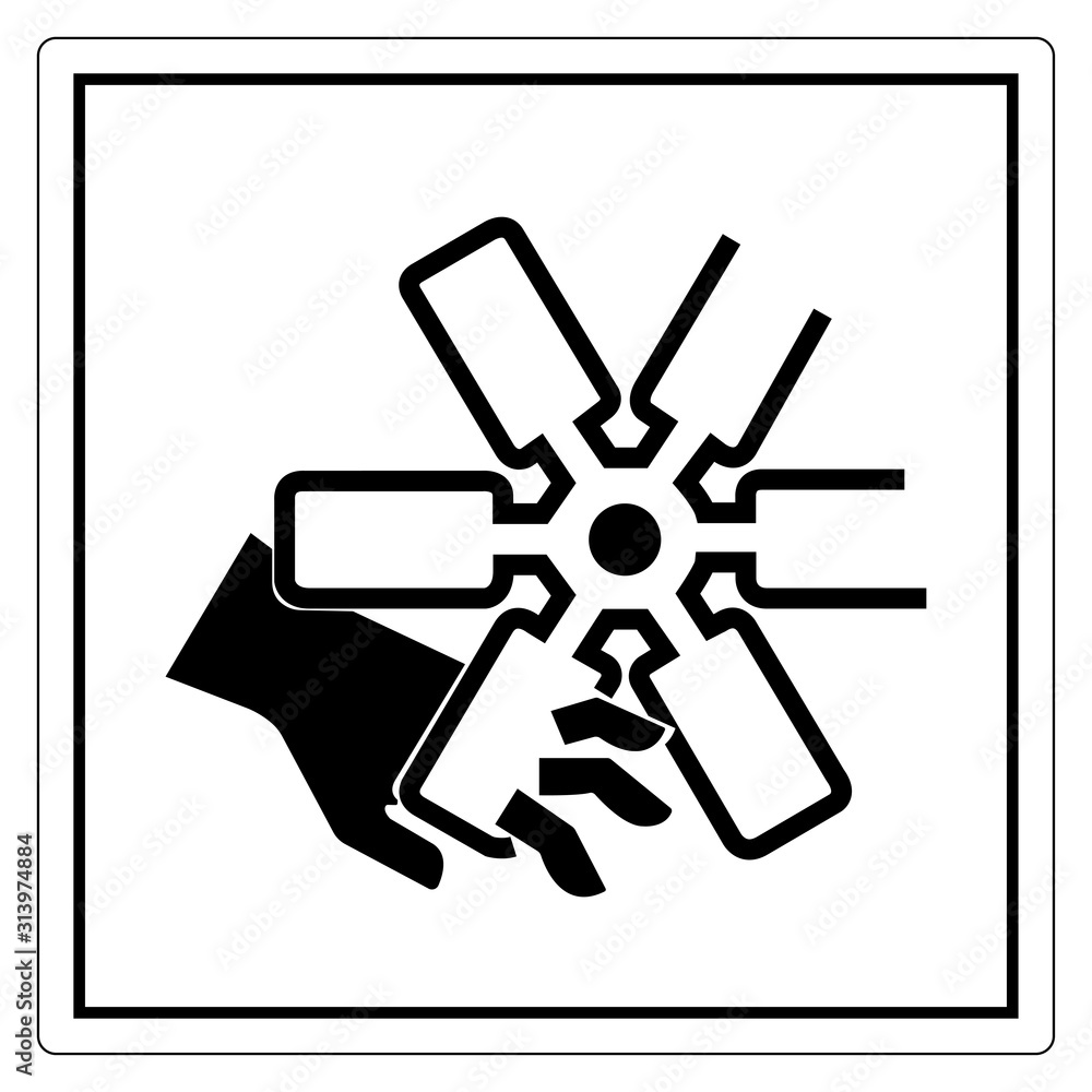Cutting of Fingers Or Hand Engine Fan Symbol Sign, Vector Illustration, Isolate On White Background Label .EPS10 Cutting of Fingers Or Hand Engine Fan Symbol Sign, Vector Illustration, Isolate On White Background Label .EPS10