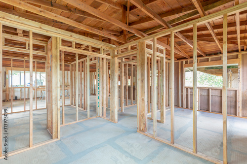Interior construction home remodel framing project © Kelly Headrick