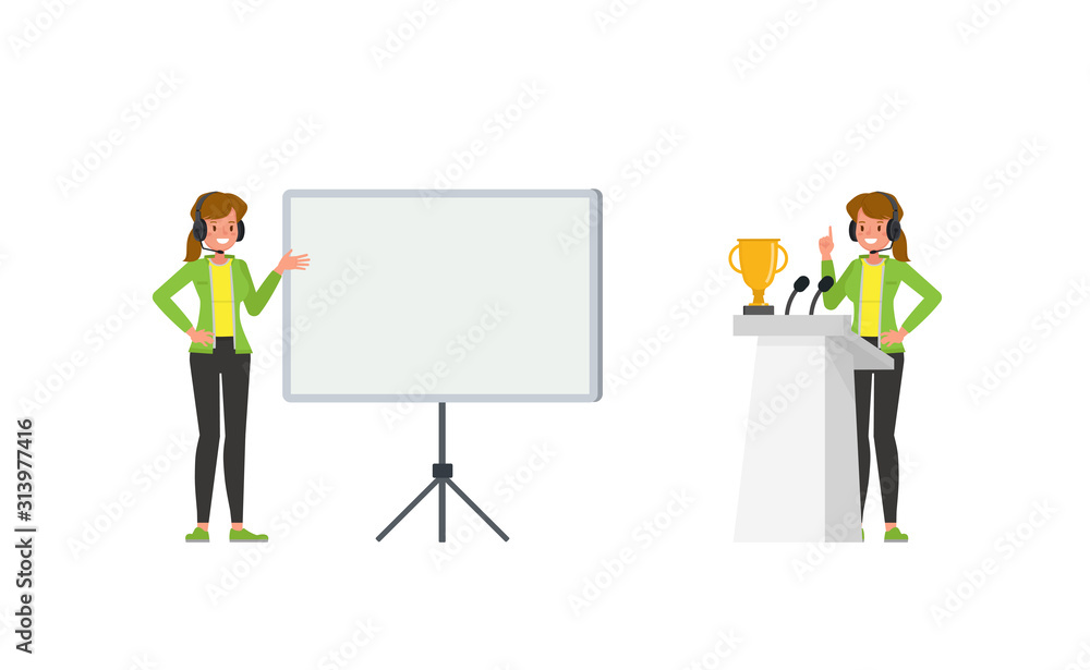 The gamer woman character vector design. no4 The gamer woman character vector design. no4