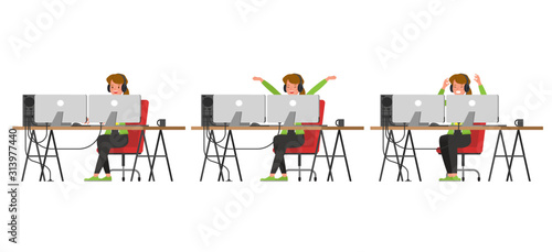 The gamer woman character vector design. no7