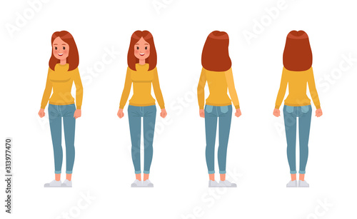 Woman character vector design.