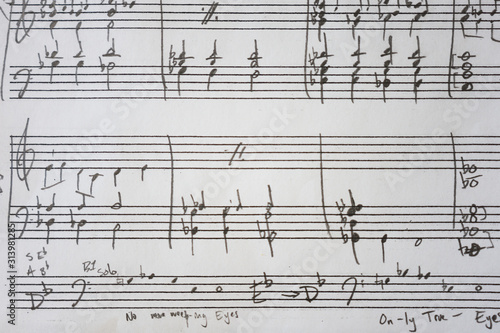 Wallpaper Mural Handwritten sheet music on clean white paper Torontodigital.ca