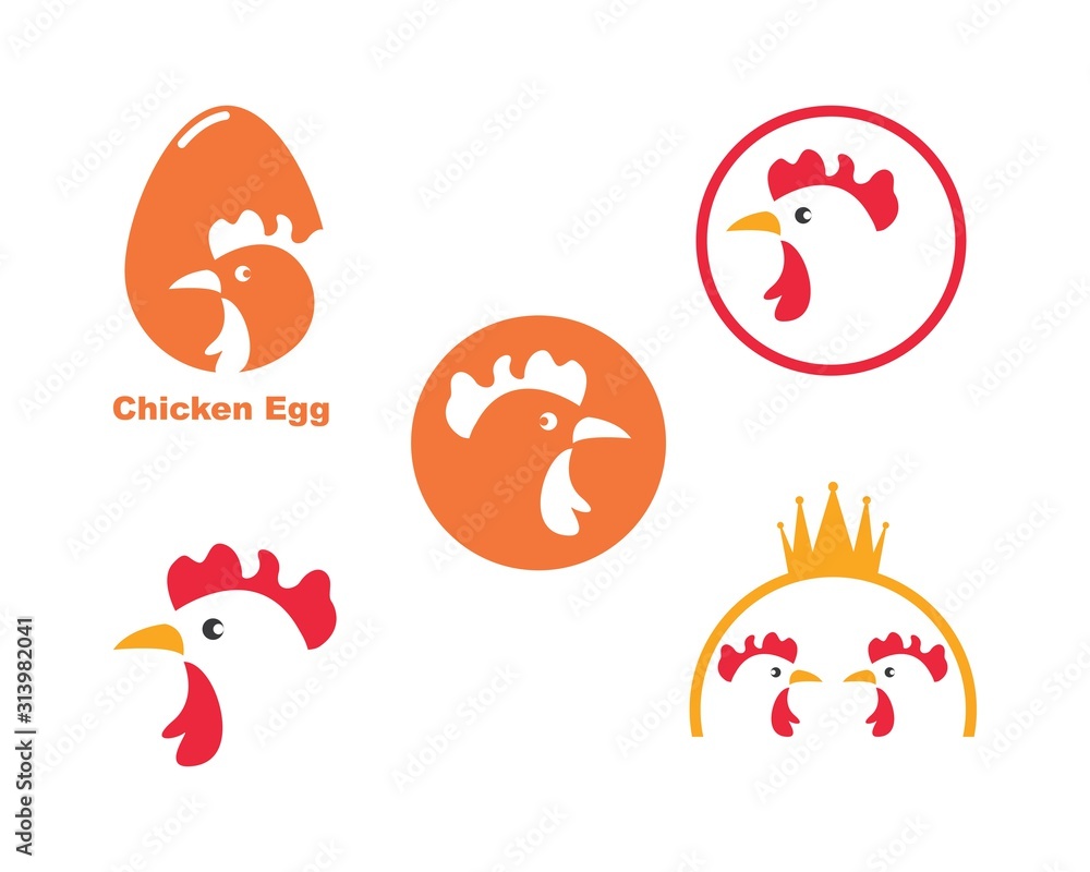 chicken logo vector illustration template