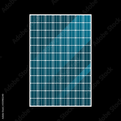 Solar cell panel front view surface.