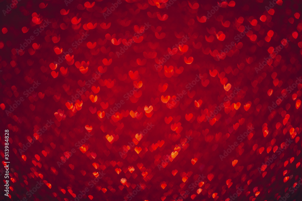 Valentine's day red background Hearts shape bokeh. Valentine's day red background Hearts shape bokeh.