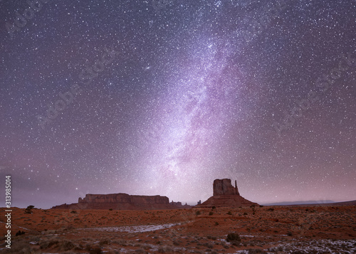 Long Exposure Milky Way Shot In Monument Valley