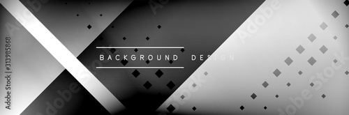 Abstract background - squares and lines composition created with lights and shadows. Technology or business digital template