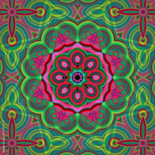 Kaleidoscope Mandala Art Design Abstract Background