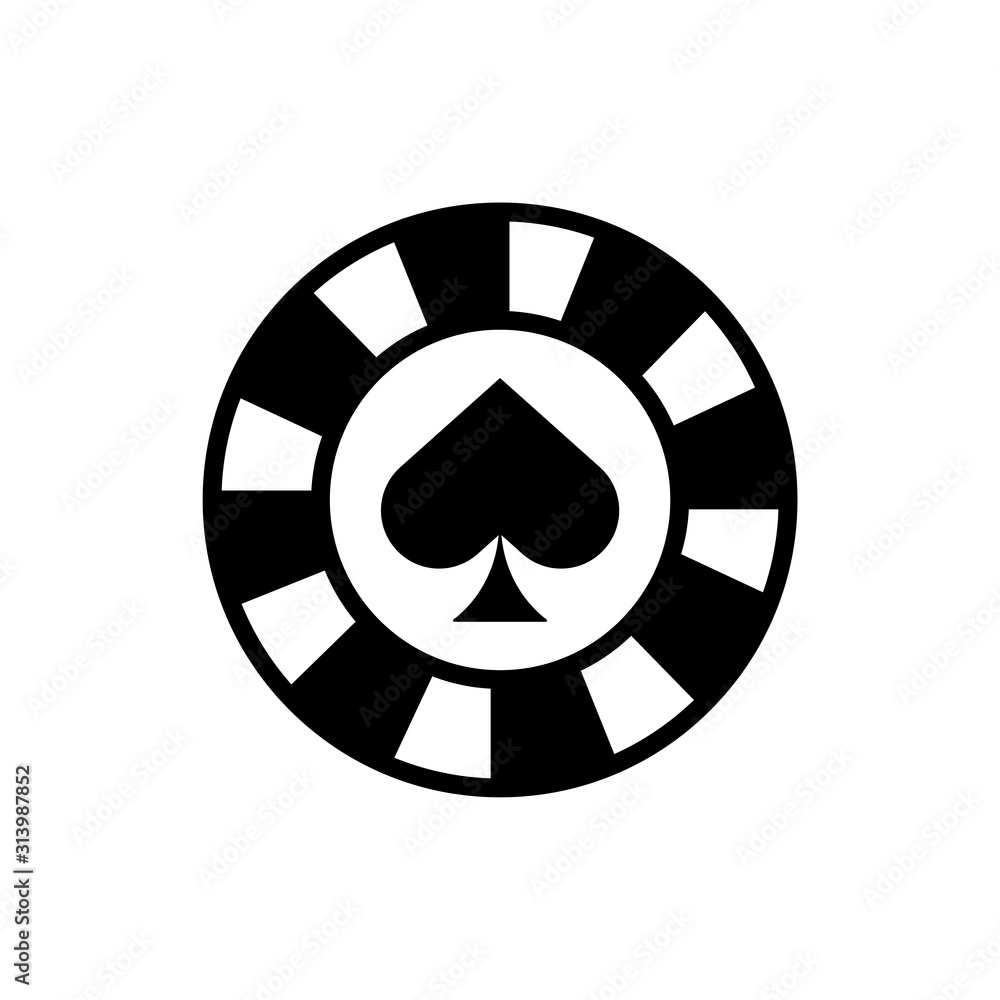 casino chip with spade isolated icon casino chip with spade isolated icon