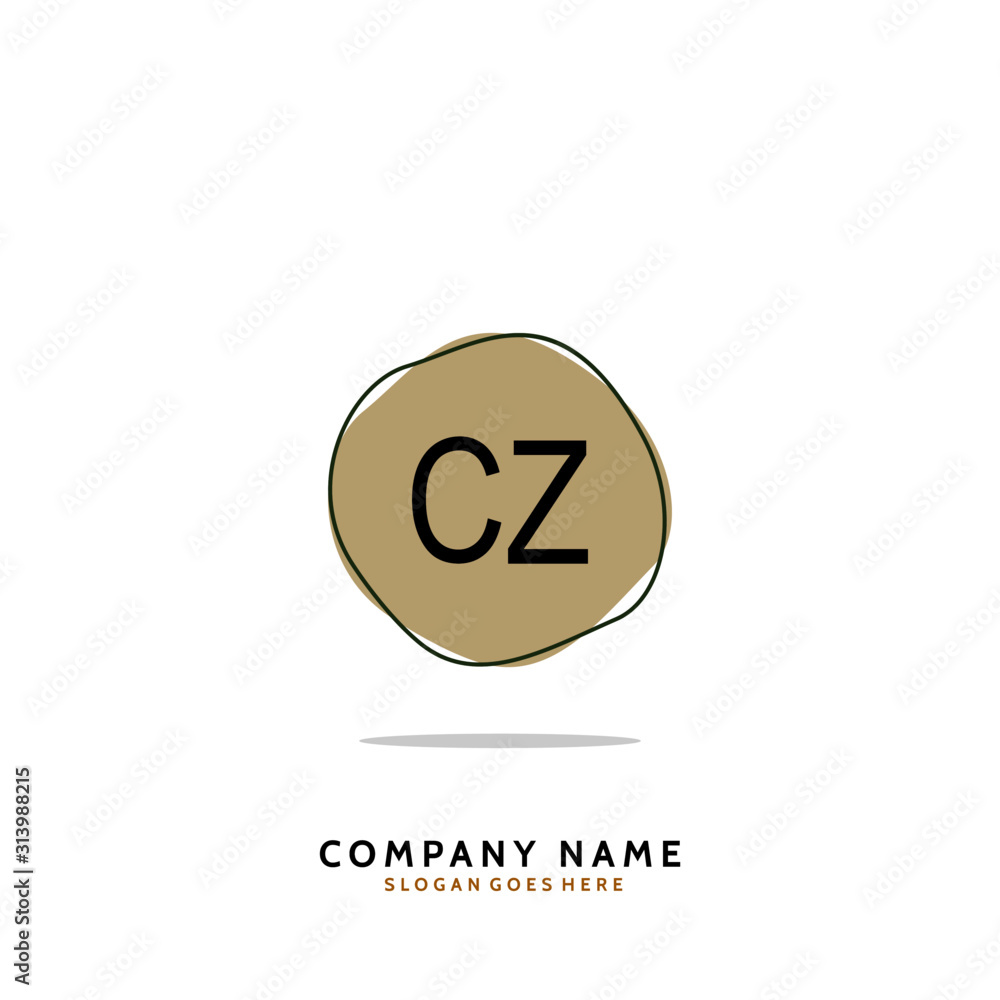 Letter CZ Logo Template Vector - obrazy, fototapety, plakaty 