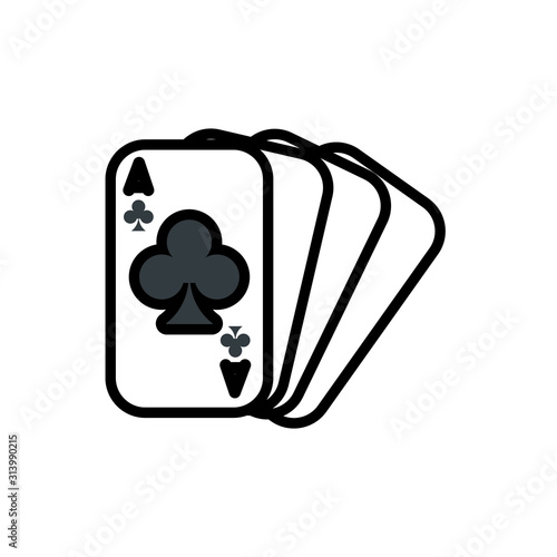 casino poker cards with clovers