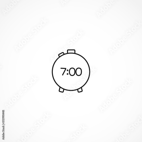 Electronic alarm clock vector icon on white background