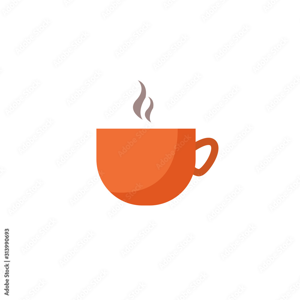 Coffee cup flat illustration on white background Coffee cup flat illustration on white background