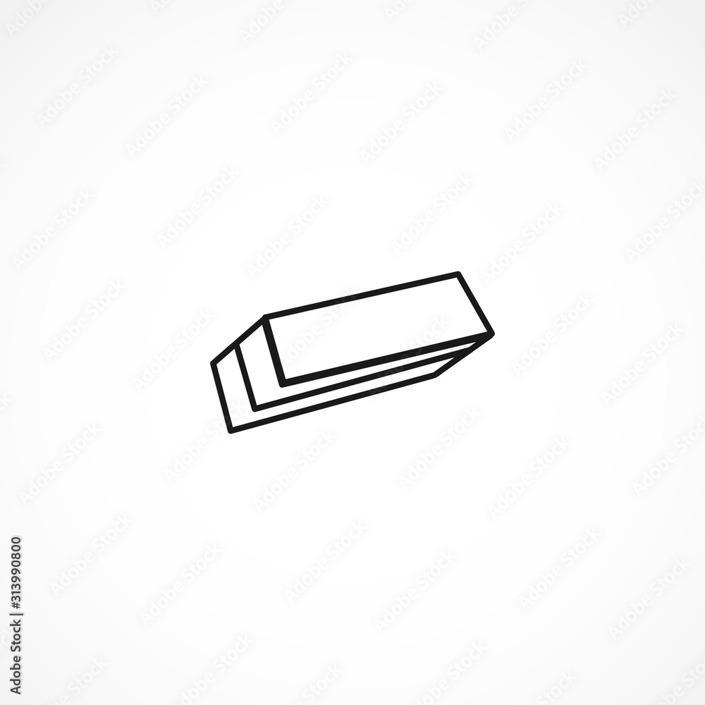 Eraser vector icon on white background Eraser vector icon on white background