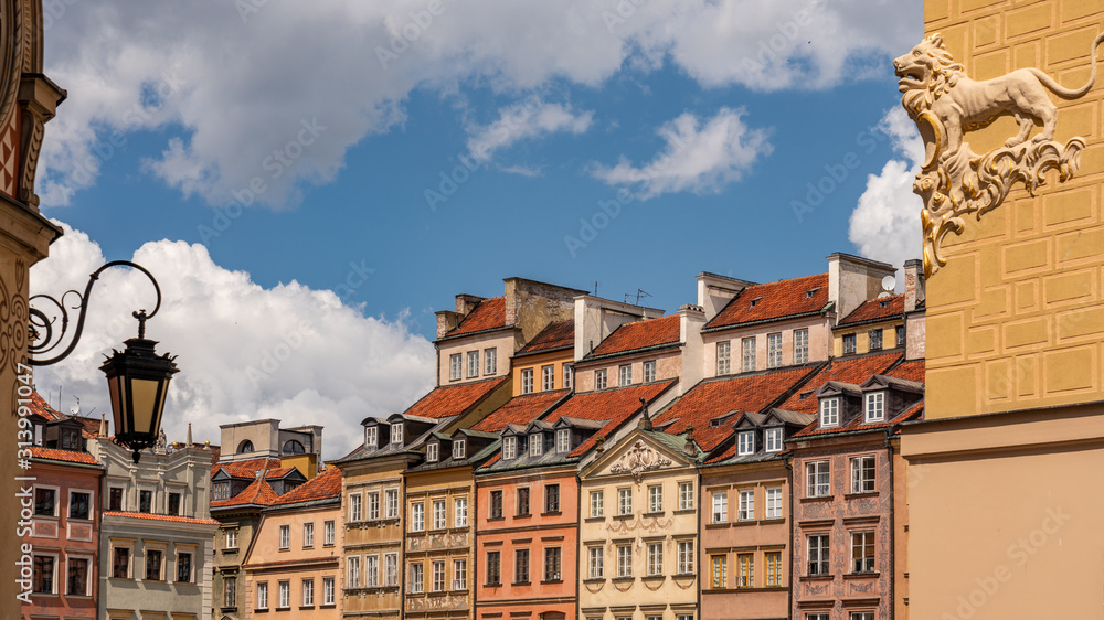Warsawa, scenic old town panorama