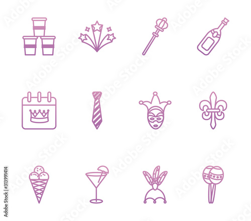 Party and celebration icon set vector design