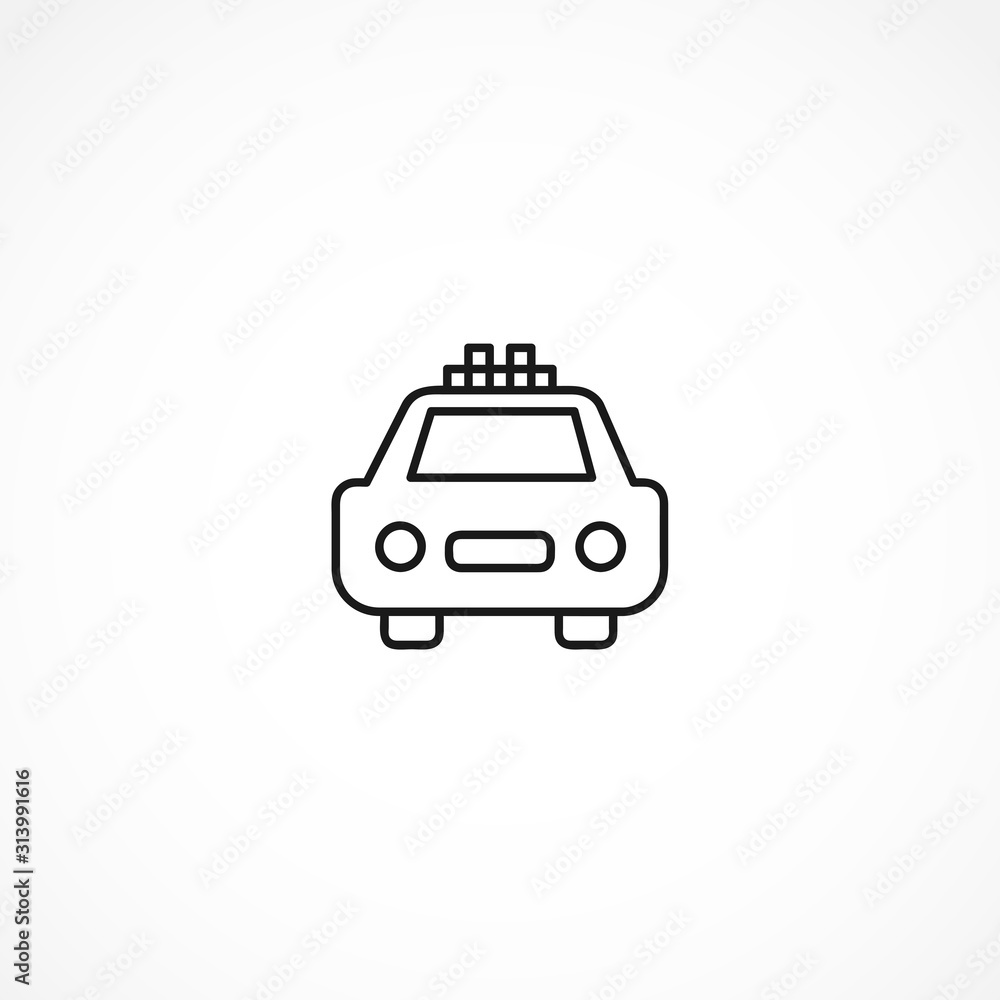 taxi car vector icon on white background
