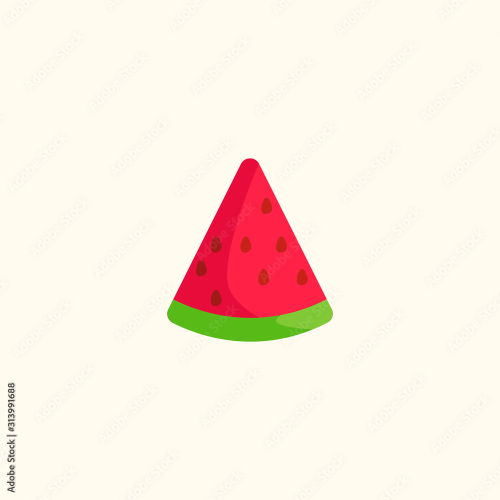 watermelon flat illustration on white background watermelon flat illustration on white background