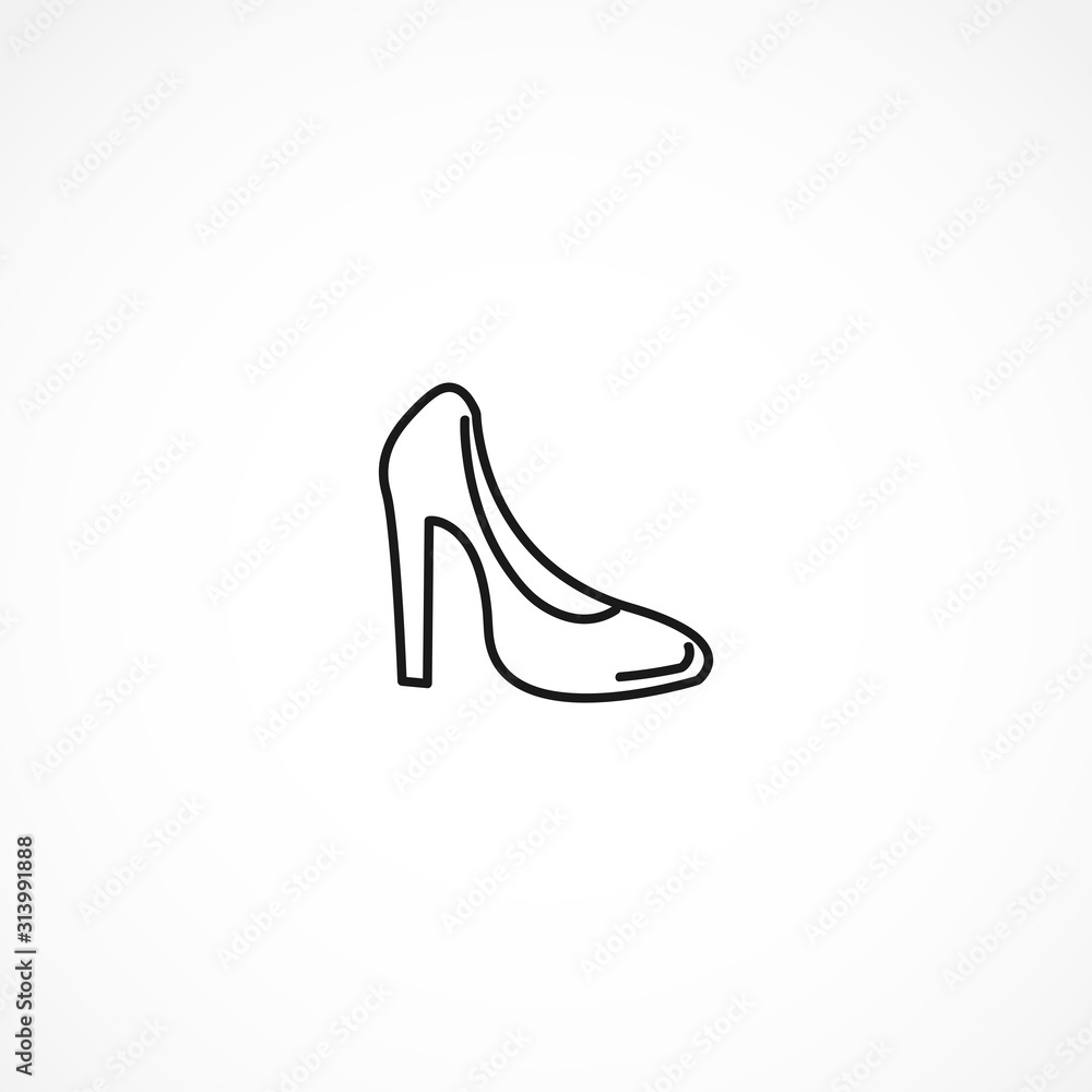 woman heel vector icon on white background woman heel vector icon on white background