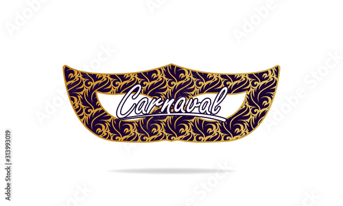 Carnaval party background design with mask. Vector illustration