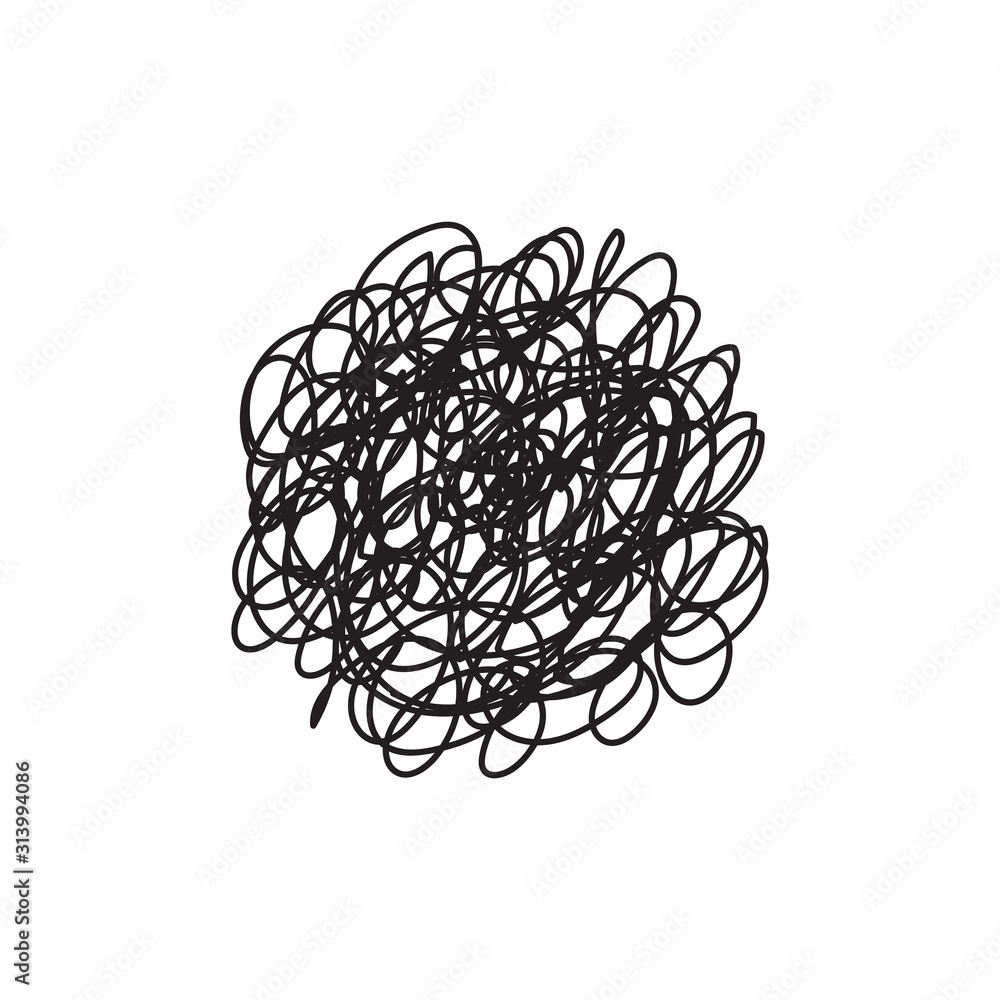 Hand drawn scribble circles isolated illustration on white background Hand drawn scribble circles isolated illustration on white background