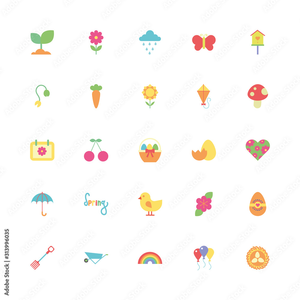 bundle of spring set icons bundle of spring set icons