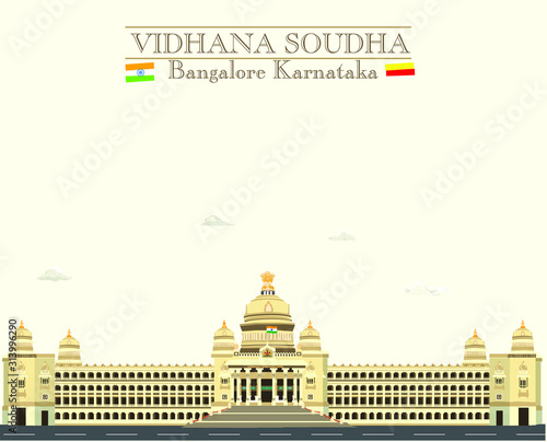 Vidhana soudha vector illustration, Bengaluru, bangalore india karnataka legislative assembly government of karnataka photo