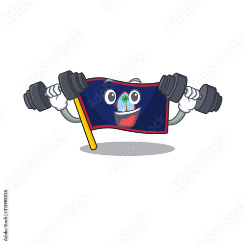 Sporty Fitness exercise flag guam using barbells