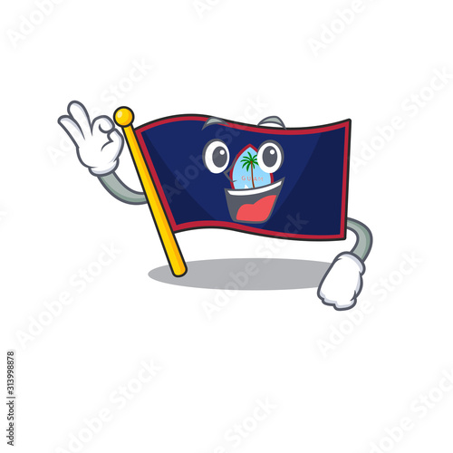 A picture of flag guam making an Okay gesture