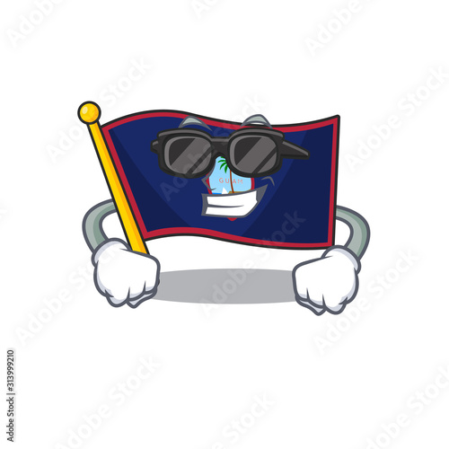 Super cool flag guam character wearing black glasses
