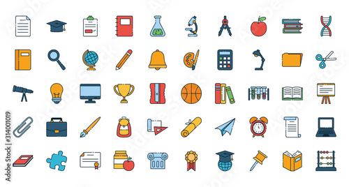 Isolated school icon set vector design