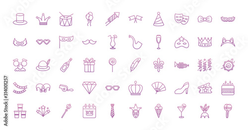 Party and celebration icon set vector design